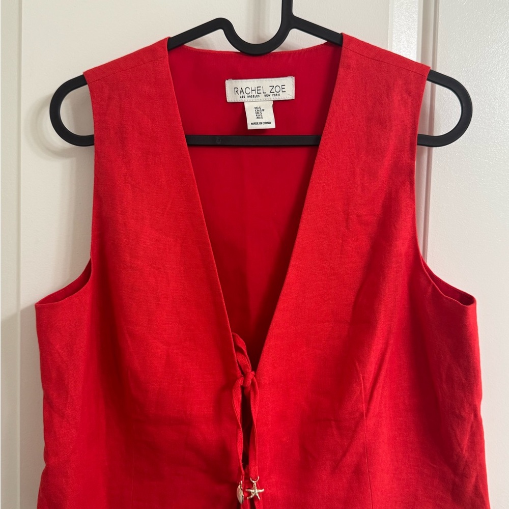 Rachel Zoe Scarlet Tie-Front Tank Top